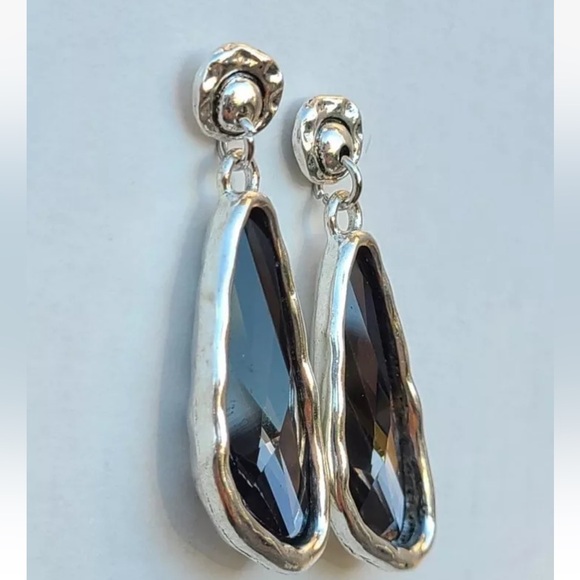 SUPERSTITION • Boho Earrings • Smoke Gray Crystal - Picture 6 of 9